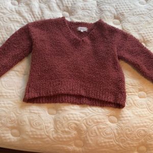 Small Dusty Rose Fuzzy Sweater